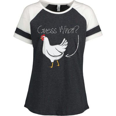 Guess What Chicken Shirts Funny Joking Chicken Gift Enza Ladies Jersey Colorblock Tee