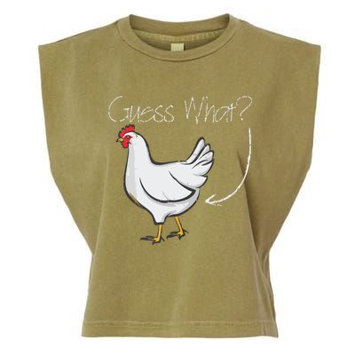 Guess What Chicken Shirts Funny Joking Chicken Gift Garment-Dyed Women's Muscle Tee