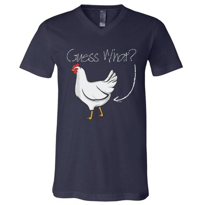 Guess What Chicken Shirts Funny Joking Chicken Gift V-Neck T-Shirt