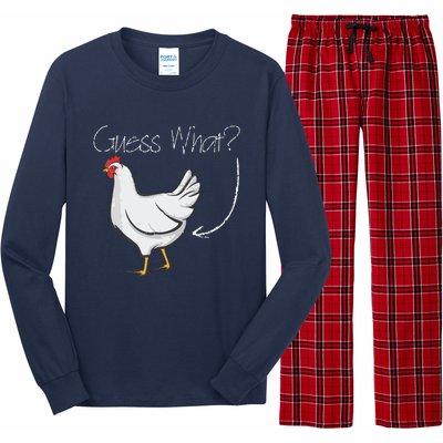 Guess What Chicken Shirts Funny Joking Chicken Gift Long Sleeve Pajama Set