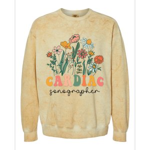 Groovy Wildflower Cardiac Sonographer Tees Colorblast Crewneck Sweatshirt