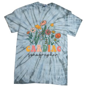 Groovy Wildflower Cardiac Sonographer Tees Tie-Dye T-Shirt