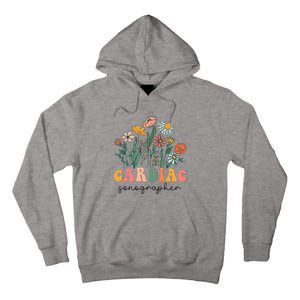 Groovy Wildflower Cardiac Sonographer Tees Tall Hoodie