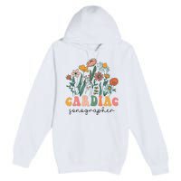 Groovy Wildflower Cardiac Sonographer Tees Premium Pullover Hoodie