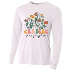 Groovy Wildflower Cardiac Sonographer Tees Cooling Performance Long Sleeve Crew