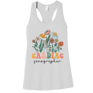 Groovy Wildflower Cardiac Sonographer Tees Women's Racerback Tank