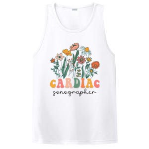 Groovy Wildflower Cardiac Sonographer Tees PosiCharge Competitor Tank