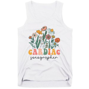 Groovy Wildflower Cardiac Sonographer Tees Tank Top