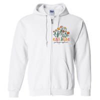 Groovy Wildflower Cardiac Sonographer Tees Full Zip Hoodie