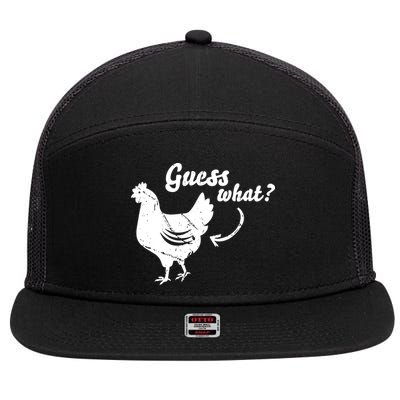 Guess What Chicken Butt The Original Distressed Look 7 Panel Mesh Trucker Snapback Hat