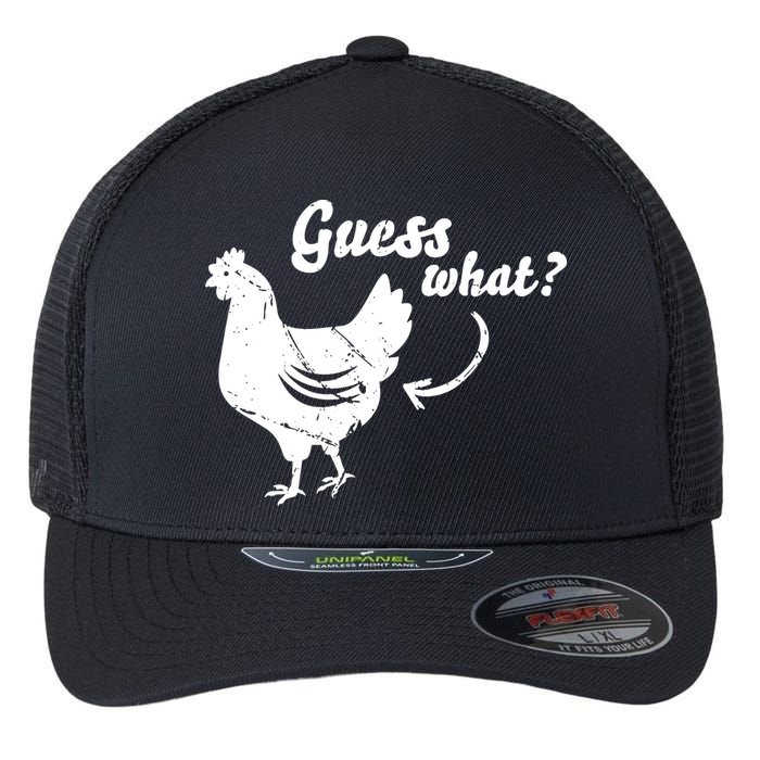 Guess What Chicken Butt The Original Distressed Look Flexfit Unipanel Trucker Cap