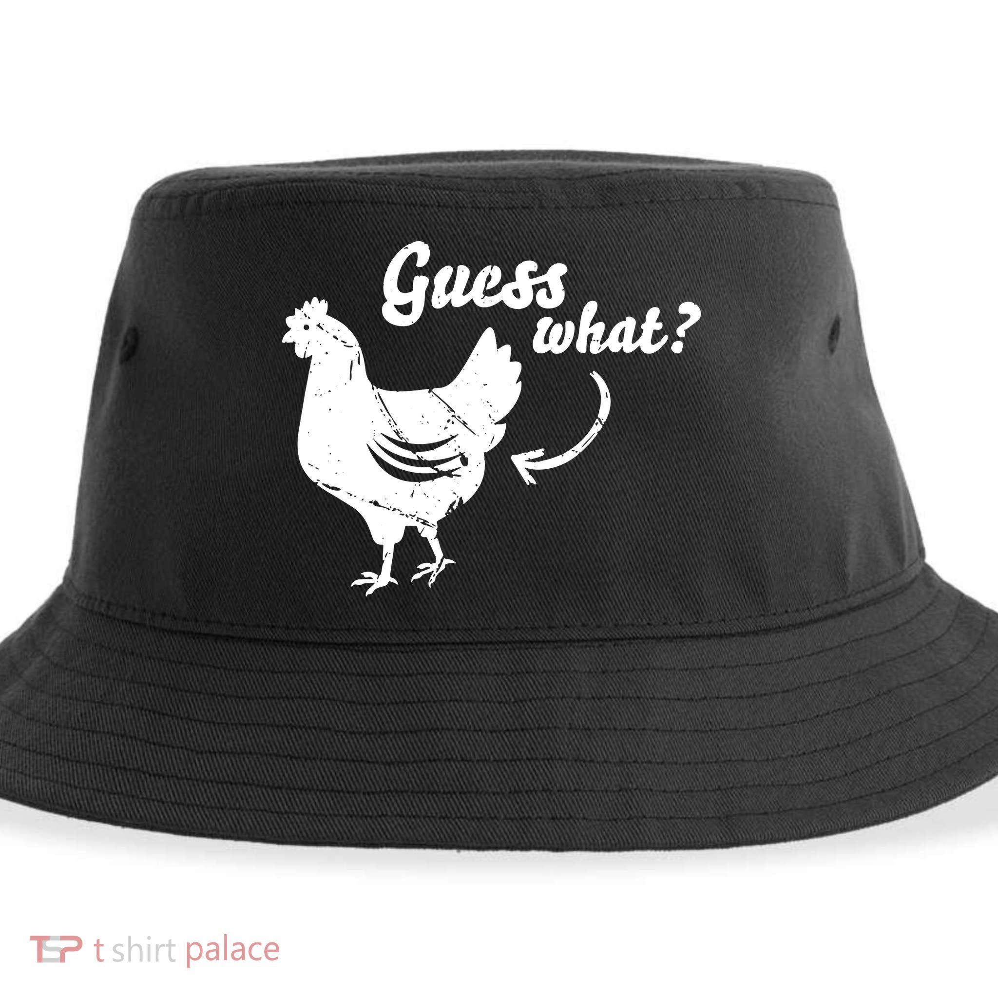 Guess What Chicken Butt The Original Distressed Look Sustainable Bucket Hat