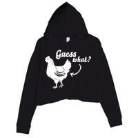 Guess What Chicken Butt The Original Distressed Look Crop Fleece Hoodie