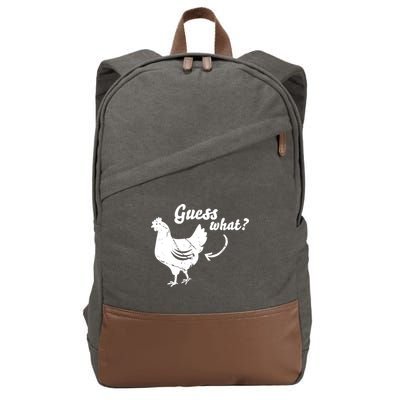 Guess What Chicken Butt The Original Distressed Look Cotton Canvas Backpack