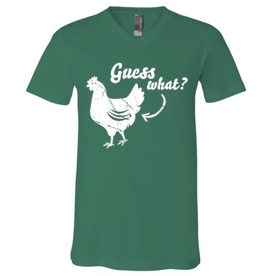 Guess What Chicken Butt The Original Distressed Look V-Neck T-Shirt