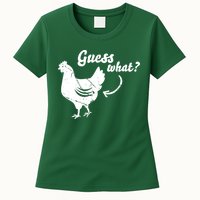Guess What Chicken Butt The Original Distressed Look Womens T-Shirt