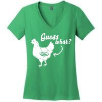 Guess What Chicken Butt The Original Distressed Look Women's V-Neck T-Shirt