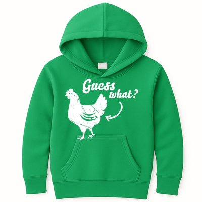 Guess What Chicken Butt The Original Distressed Look Kids Hoodie