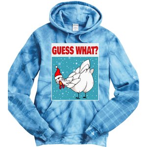 Guess What Chicken Butt Funny Egg & Chicken Farmer Christmas Tie Dye Hoodie