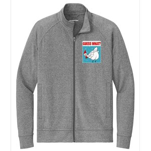 Guess What Chicken Butt Funny Egg & Chicken Farmer Christmas Stretch Full-Zip Cadet Jacket