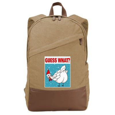 Guess What Chicken Butt Funny Egg & Chicken Farmer Christmas Cotton Canvas Backpack