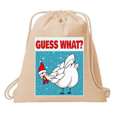 Guess What Chicken Butt Funny Egg & Chicken Farmer Christmas Drawstring Bag