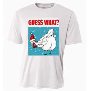 Guess What Chicken Butt Funny Egg & Chicken Farmer Christmas Cooling Performance Crew T-Shirt