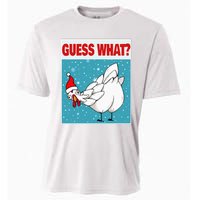 Guess What Chicken Butt Funny Egg & Chicken Farmer Christmas Cooling Performance Crew T-Shirt