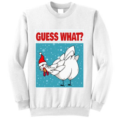 Guess What Chicken Butt Funny Egg & Chicken Farmer Christmas Sweatshirt