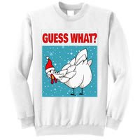 Guess What Chicken Butt Funny Egg & Chicken Farmer Christmas Sweatshirt