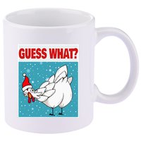 Guess What Chicken Butt Funny Egg & Chicken Farmer Christmas 11oz C Handle Ceramic Mug