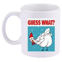 Guess What Chicken Butt Funny Egg & Chicken Farmer Christmas 11oz C Handle Ceramic Mug
