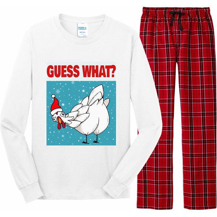 Guess What Chicken Butt Funny Egg & Chicken Farmer Christmas Long Sleeve Pajama Set