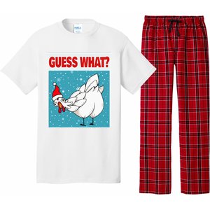 Guess What Chicken Butt Funny Egg & Chicken Farmer Christmas Pajama Set