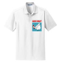 Guess What Chicken Butt Funny Egg & Chicken Farmer Christmas Dry Zone Grid Polo