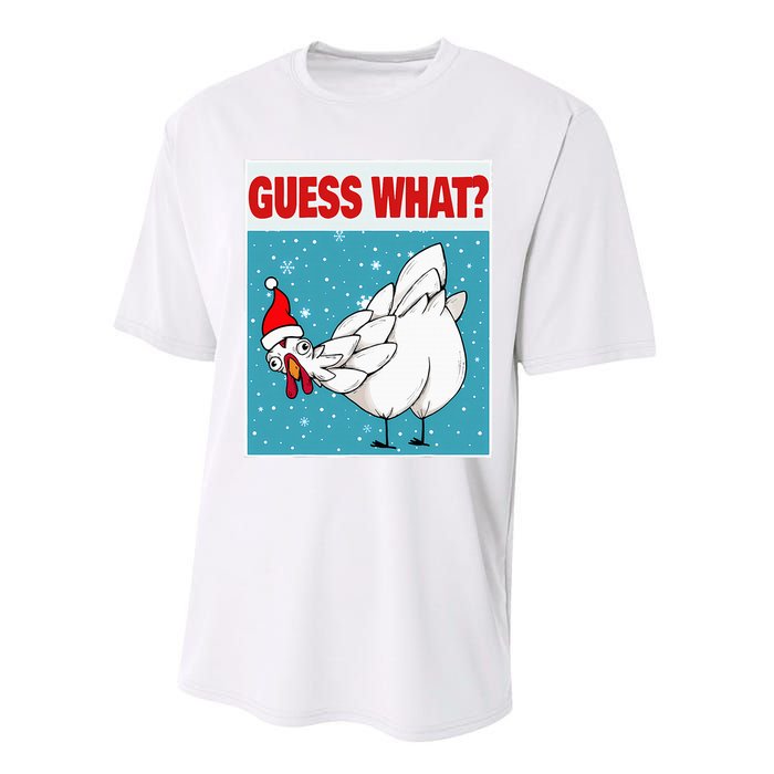 Guess What Chicken Butt Funny Egg & Chicken Farmer Christmas Performance Sprint T-Shirt