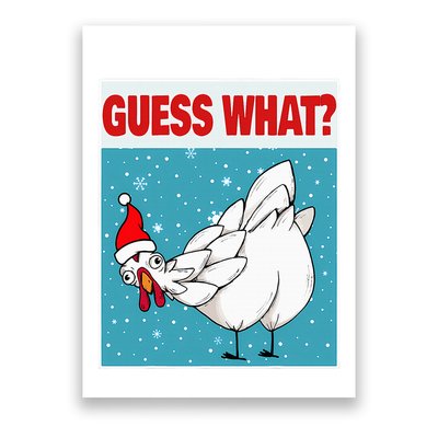 Guess What Chicken Butt Funny Egg & Chicken Farmer Christmas Poster