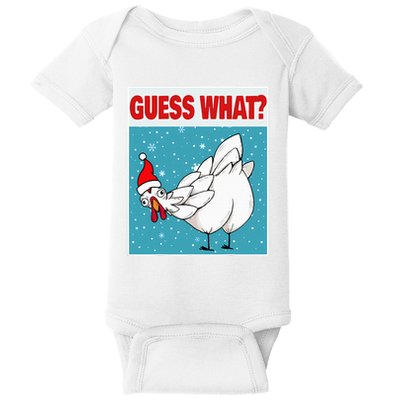 Guess What Chicken Butt Funny Egg & Chicken Farmer Christmas Baby Bodysuit