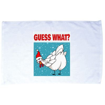 Guess What Chicken Butt Funny Egg & Chicken Farmer Christmas Microfiber Hand Towel