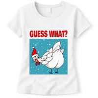 Guess What Chicken Butt Funny Egg & Chicken Farmer Christmas Womens T-Shirt