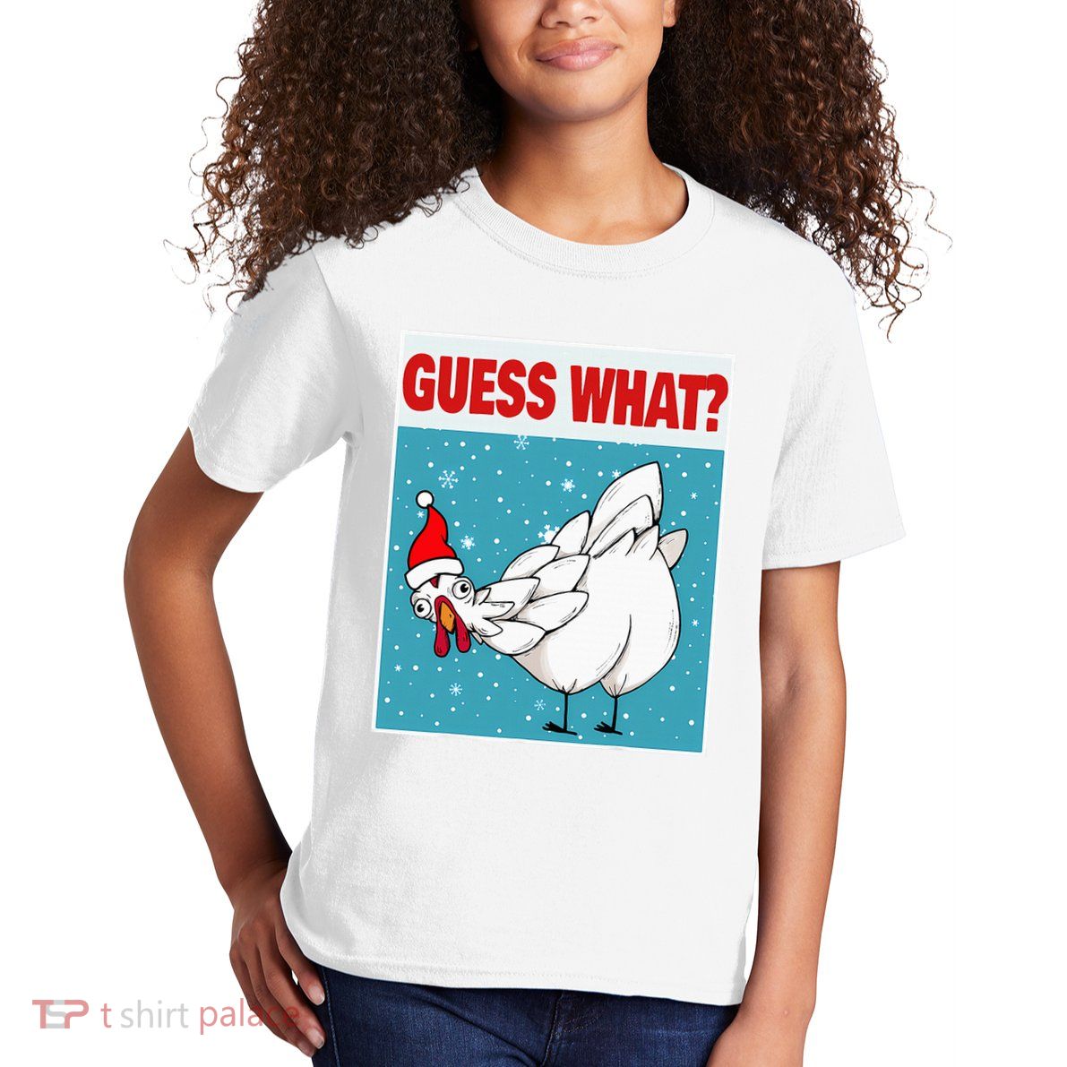 Guess What Chicken Butt Funny Egg & Chicken Farmer Christmas Kids T-Shirt