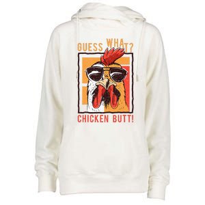 Guess What Chicken Butt! Funny Dadsiblingsfriends Womens Funnel Neck Pullover Hood