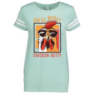 Guess What Chicken Butt! Funny Dadsiblingsfriends Enza Ladies Jersey Football T-Shirt