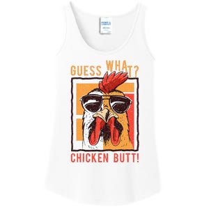 Guess What Chicken Butt! Funny Dadsiblingsfriends Ladies Essential Tank