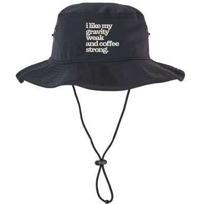 Gravity Weak Coffee Strong Retro Space Coffee Text Design Legacy Cool Fit Booney Bucket Hat