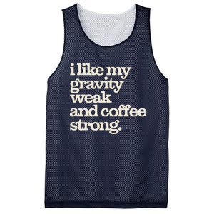 Gravity Weak Coffee Strong Retro Space Coffee Text Design Mesh Reversible Basketball Jersey Tank