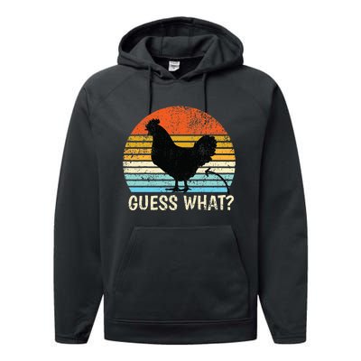 Guess What Chicken Butt! Farm Joke Funny Performance Fleece Hoodie