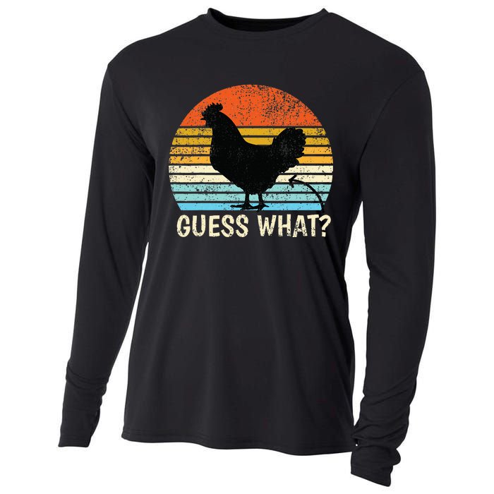 Guess What Chicken Butt! Farm Joke Funny Cooling Performance Long Sleeve Crew