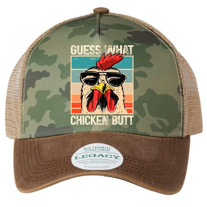 Guess What Chicken Butt Funny Chicken Meme Legacy Tie Dye Trucker Hat