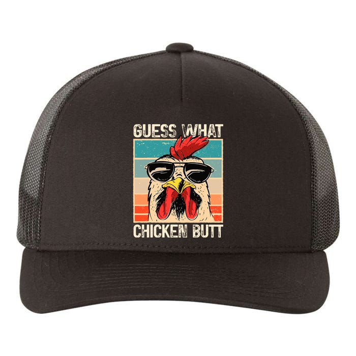 Guess What Chicken Butt Funny Chicken Meme Yupoong Adult 5-Panel Trucker Hat